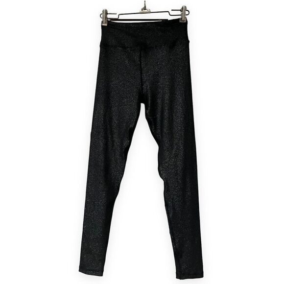 gb girls leggings M black sparkle sparkly silver medium EUC pocket​ - Picture 1 of 7